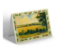 CHRISTMAS NOTELET - A Glimpse Of the Down, Bembridge - Vintage Art Style