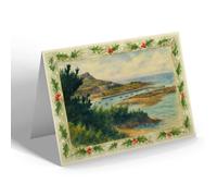 CHRISTMAS NOTELET - A Glimpse of the Harbour, Portelet - Vintage Art Style