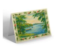 CHRISTMAS NOTELET - A Glimpse Of the River, Beaulieu - Vintage Art Style