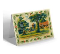 CHRISTMAS NOTELET - A Glimpse of the Wagon Shed, Horley (a) - Vintage Art Style