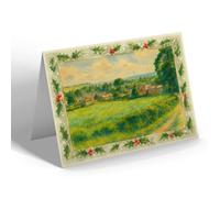 CHRISTMAS NOTELET - A Glimpse Of Upper Bourne End - Vintage Art Style
