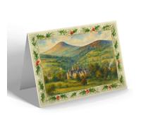 CHRISTMAS NOTELET - Abergavenny, Sugar Loaf & Nevill Court - Vintage Art Style