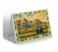 CHRISTMAS NOTELET - Bandstand & Gardens, West End, Morecambe - Vintage Art Style