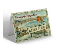 CHRISTMAS NOTELET - Barry Island - Bathing Pool - Vintage Design