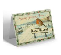 CHRISTMAS NOTELET - Barry Island - Promenade - Vintage Design d