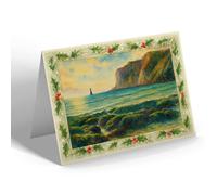 CHRISTMAS NOTELET - Beachy Head from the Shore, Eastbourne - Vintage Art Style