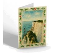CHRISTMAS NOTELET - Beachy Head & Lighthouse, Eastbourne (a) - Vintage Art Style