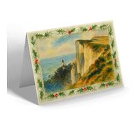 CHRISTMAS NOTELET - Beachy Head Lighthouse, Eastbourne (d) - Vintage Art Style