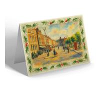 CHRISTMAS NOTELET - Blue Boar Row, Market Place, Salisbury - Vintage Art Style