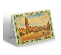 CHRISTMAS NOTELET - Boston. Market Place - Vintage Art Style