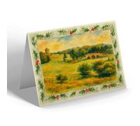 CHRISTMAS NOTELET - Bridge & Mausoleum, Castle Howard - Vintage Art Style