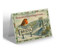 CHRISTMAS NOTELET - Bristol - Clifton Suspension Bridge - Vintage Design c