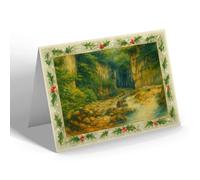 CHRISTMAS NOTELET - Buxton. Lovers Leap - Vintage Art Style