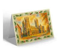 CHRISTMAS NOTELET - Canterbury Cathedral from the South-West - Vintage Art Style