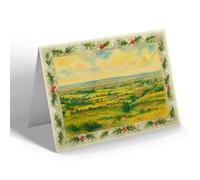 CHRISTMAS NOTELET - Cardiff from the Wenallt - Vintage Art Style