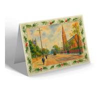 CHRISTMAS NOTELET - Cardiff. Newport Road (d) - Vintage Art Style