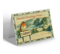 CHRISTMAS NOTELET - Cardiff - Wenallt - Vintage Design