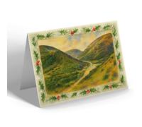 CHRISTMAS NOTELET - Carding Mill Valley, Church Stretton (c) - Vintage Art Style