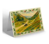 CHRISTMAS NOTELET - Carding Mill Valley, Church Stretton (d) - Vintage Art Style