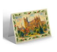 CHRISTMAS NOTELET - Cathedral, Exeter - Vintage Art Style