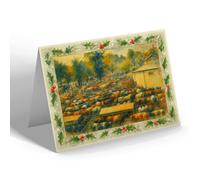 CHRISTMAS NOTELET - Cattle Market on Saturday, Norwich - Vintage Art Style