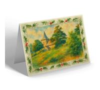 CHRISTMAS NOTELET - Cefn Llys Church, Llandrindod Wells - Vintage Art Style