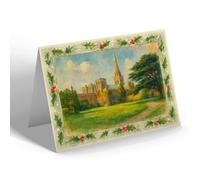 CHRISTMAS NOTELET - Chichester Cathedral from Bishop's Garden - Vintage Art Style