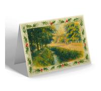 CHRISTMAS NOTELET - Chobham. Mill Bourne Bridge - Vintage Art Style