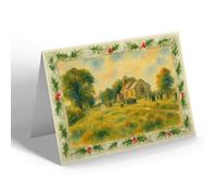 CHRISTMAS NOTELET - Church & Manor House, Fulstow - Vintage Art Style