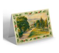 CHRISTMAS NOTELET - Church Stretton (a) - Vintage Art Style