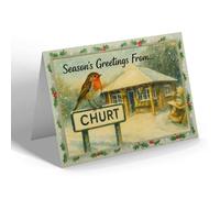 CHRISTMAS NOTELET - Churt - Mr Lloyd George's Farm Shop - Vintage Design b