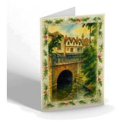 CHRISTMAS NOTELET - Clattern Bridge, Kingston-on-Thames - Vintage Art Style