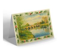 CHRISTMAS NOTELET - Clopton Bridge, Stratford-on-Avon (a) - Vintage Art Style