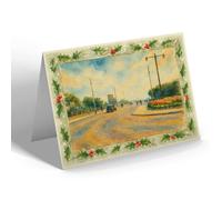 CHRISTMAS NOTELET - Coast Road, South Shields - Vintage Art Style