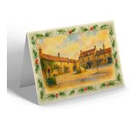 CHRISTMAS NOTELET - Corby Glen Market Place - Vintage Art Style
