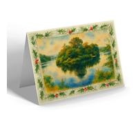 CHRISTMAS NOTELET - Crook O' Lune, The Hermitage, Caton - Vintage Art Style