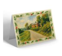 CHRISTMAS NOTELET - Crooked House, Himley, Gornal Wood - Vintage Art Style