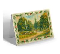 CHRISTMAS NOTELET - Derby. The Arboretum & Fountain - Vintage Art Style