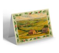 CHRISTMAS NOTELET - Downlands Estate, East Dean - Vintage Art Style