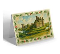 CHRISTMAS NOTELET - Dumfries - Caerlaverock Castle - Vintage Art Style