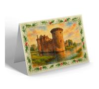 CHRISTMAS NOTELET - Dumfries. Caerlaverock Castle - Vintage Art Style