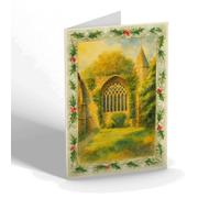 CHRISTMAS NOTELET - Dunfermline Abbey Frater Hall, looking West - Vintage Art Style
