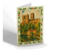 CHRISTMAS NOTELET - Durham Cathedral. from the South-West - Vintage Art Style