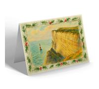 CHRISTMAS NOTELET - Eastbourne. Beachy Head & Lighthouse (a) - Vintage Art Style