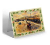 CHRISTMAS NOTELET - Ebb Tide, West Bay - Vintage Art Style