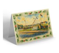 CHRISTMAS NOTELET - Entrance to Prestwick Airport - Vintage Art Style