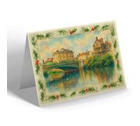 CHRISTMAS NOTELET - Exe Bridge, Exeter (a) - Vintage Art Style