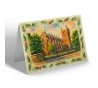 CHRISTMAS NOTELET - Exeter Cathedral - North Tower from NE - Vintage Art Style