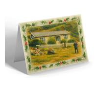 CHRISTMAS NOTELET - Florrie Forde's Bungalow, Niarbyl Beach - Vintage Art Style