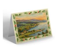 CHRISTMAS NOTELET - Fort Augustus. Loch Ness & Railway Pier - Vintage Art Style